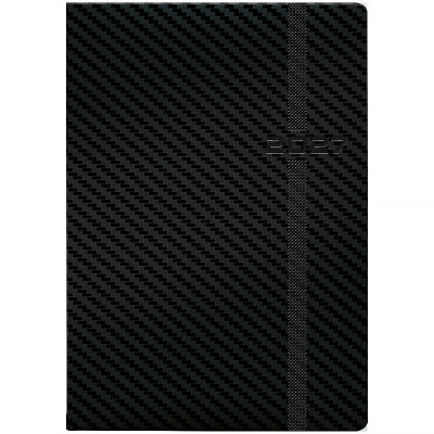 Ежедневник 2027 Стандарт Soft Carbon черный