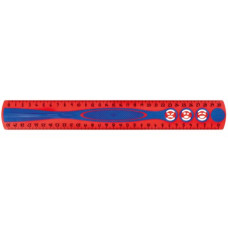 Лінійка KIDY GRIP, 30см пластикова, двостороння шкала, з тримачем, блістер