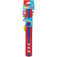 Лінійка KIDY GRIP, 30см пластикова, двостороння шкала, з тримачем, блістер
