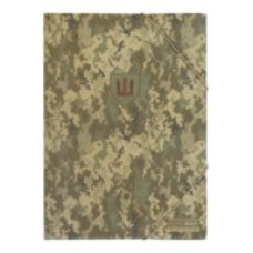 Папка на гумках, А4, матовий непрозорий пластик, MILITARY, зелений