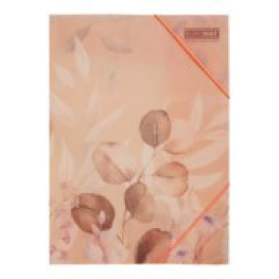 Папка на гумках, А4, матовий непрозорий пластик, ARABESKI, світло-персиковий BM.3908-46