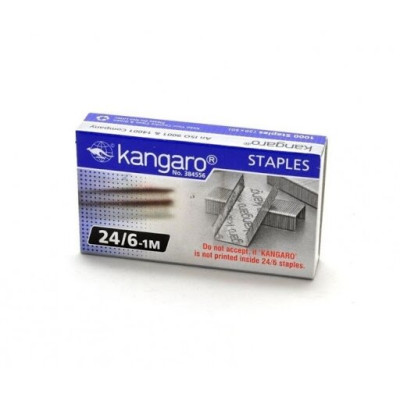 Скобы №24/6 20л 1000шт Kangaro Эконом 20/1000шт/уп 21764