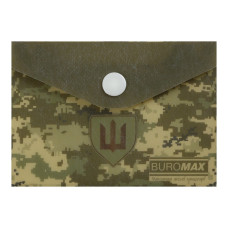 Папка-конверт на кнопці ,MILITARY A7, непрозорий матовий, пластик, зелений