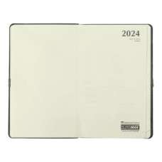 Щотижневик датов. 2024 VELOUR, A5, синій, штуч. шкіра