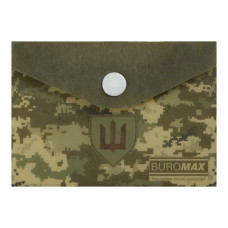 Папка-конверт на кнопці ,MILITARY A7, непрозорий матовий, пластик, зелений
