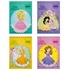 Блокнот на пружині зверху PRINCESS, А6, 40 арк., карт.обкл., KIDS Line