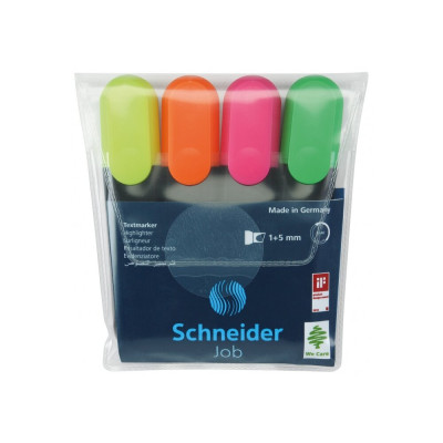 Набір текстових маркерів SCHNEIDER JOB 150, 4 кольори в блістері - 24793 Schneider