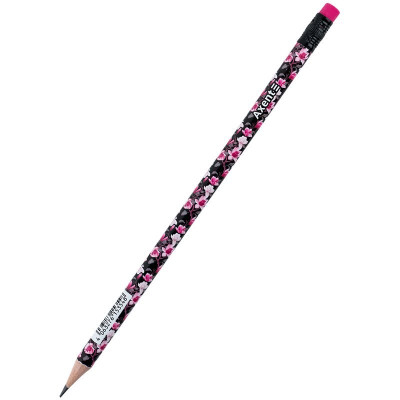 Карандаш графитный Axent 9009, HB, тубус, Floral Black