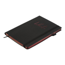 Блокнот деловой LIBRETA, А5, 96 л., клетка, черный, иск.кожа