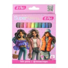 Фломастери, 12 к., SUPER GIRL, KIDS Line Фломастери, 12 к., SUPER GIRL, KIDS Line