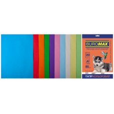 Набір кольорового паперу А4, 80гм2, PASTEL+INTENSIV, 10цв., 20л.