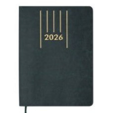 Щоденник дат. 2026 MEMORY, A5, зелений, штучна шкіра