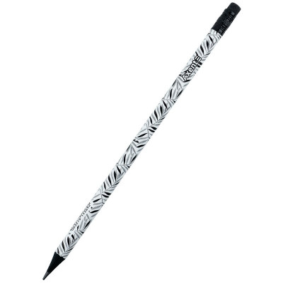 Карандаш графитный Axent 9009, HB, тубус, Black Leaves