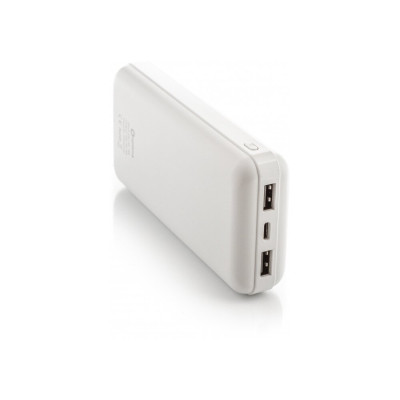 Мобільна батарея (Power Bank) Optima 4107, 20 000 mAh, 2*USB output, 5V 2.1A, колір білий - O74107 Optima