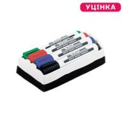 УЦЕНКА Набор: 4 маркера (BM.8800) + губка для сухостираемых досок