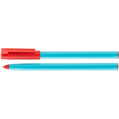 Ручка кулькова OPTIMA HYPE 0,7 mm. Корпус блакитний, пише червоним - O15688 Optima