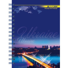 Книга для нотаток А6, 96 арк., пружина, кл., тв. лам. палітурка