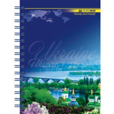 Книга для нотаток А6, 96 арк., пружина, кл., тв. лам. палітурка