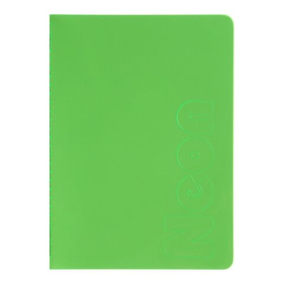 Записна книга NEON, А5, 80 аркушів, клітинка, зшита обкладинка PVC, зелена BM.24822180-04