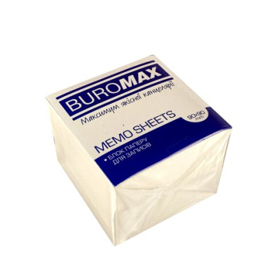 Блок білого паперу для нотаток JOBMAX 90х90х80мм.,1000 арк., не скл. - BM.2276 Buromax