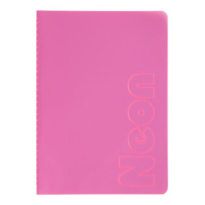 Записна книга NEON, А5, 80 аркушів, клітинка, зшита обкладинка PVC, рожева BM.24822180-10
