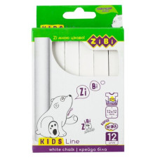 Крейда біла квадратна 12 шт., картонна коробка, KIDS Line