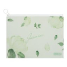 Folder-envelope with zip fastener, A4, opaque matte, plastic, ARABESKI, mint