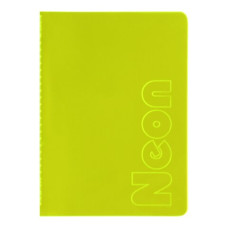 Записна книга NEON, А5, 80 аркушів, клітинка, зшита обкладинка PVC, жовта