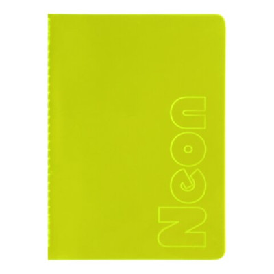 Записна книга NEON, A5, 80 аркушів, клітинка, зшита обкладинка PVC, жовта BM.24822180-08