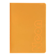 Записна книга NEON, А5, 80 аркушів, клітинка, зшита обкладинка PVC, помаранчева