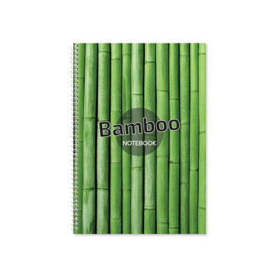 Блокнот "Малюнки природи. Bamboo" A4, бічна спіраль, клітка, 80 л. - O20330-06 Optima