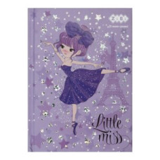Блокнот LITTLE MISS, А-6, 64л., кл., тв. обкл., мат. лам.+лак, фольга, фіолетовий, KIDS Line