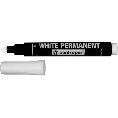 Маркер водост. Permanent кругл. 2,5мм., білий - 8586 Centropen