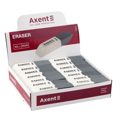 Ластик для олівця Axent 1185 Duo 42шт/уп - 15785 Axent