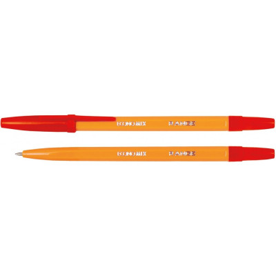 Ручка кулькова ECONOMIX RANGE 0,5 мм. Корпус помаранчевий, пише червоним - E10138-03 Economix