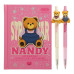 Набір 1 - BEAR TOY блокнот А6, 64 л., клітинка + 2 кулькові ручки автоматичні, KIDS Line ZB.12721.1
