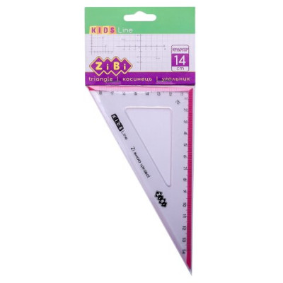 Косинець 140мм, 90°60° з рожевою смужкою, блістер, KIDS Line - ZB.5622-10 ZiBi