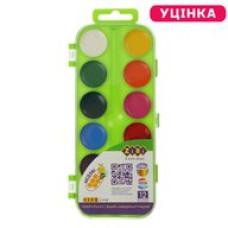 Водорозчинні акварельні фарби, 12 колорів, салатовий, KIDS Line