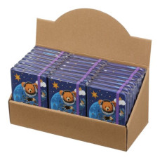 Книжка записна BEAR на гумці, А6, 80 арк., клітинка., офсет крем., тв.лам.обл., синя, KIDS LINE
