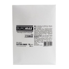 Нож канцелярский, JOBMAX, 18 мм, пластиковый корпус, синий
