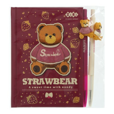 Набір 3 - BEAR TOY блокнот А6, 64 л., клітинка + 2 кулькові ручки автоматичні, KIDS Line ZB.12721.3