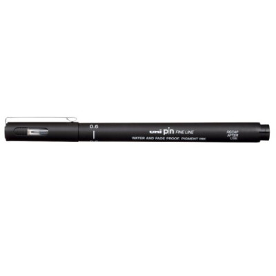 Лайнер uni PiN 0.6мм fine line, чорний - PIN06-200.Black UNI