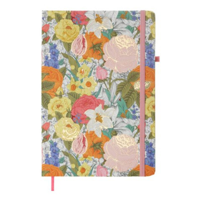 Книжка записна ROSE, на гумці, А5, 80 арк., клітинка., офсет крем., тв.лам.обл., рожева BM.255123-10
