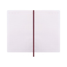 Діловий записник SQUARE, А5, тверда обкладинка, гумка, білий блок клітинка, червоний