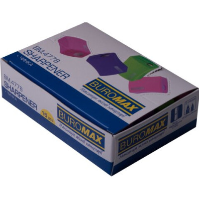 Чинка, 2 отв. пластиковий корпус, з контейнером - BM.4778 Buromax