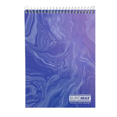 Блокнот на пр.зверху, А5, 48 арк, MARBLE, JOBMAX, клітинка, картон.обкл., синій - BM.2472-02 Buromax