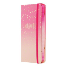 Книжка записна GRADIENT, на гумці, А6, 80 арк., клітинка., офсет крем., тв.лам.обл., рожевий