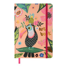 Книжка записна ANIMALS, на гумці, А5, 96 арк., кліт., офсет крем., тв.лам.обл., персикова, KIDS LINE