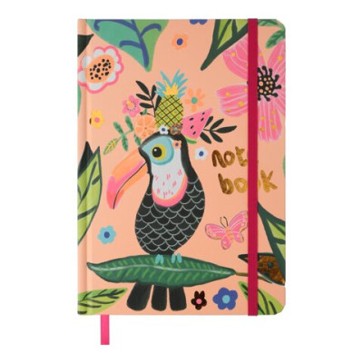 Книжка записна ANIMALS, на гумці, А5, 96 арк., кліт., офсет крем., тв.лам.обл., персикова, KIDS LINE ZB.115104