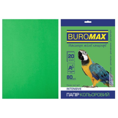 Папір кольоровий А4, 80гм2, INTENSIV, зелений, 20л. - BM.2721320-04 Buromax